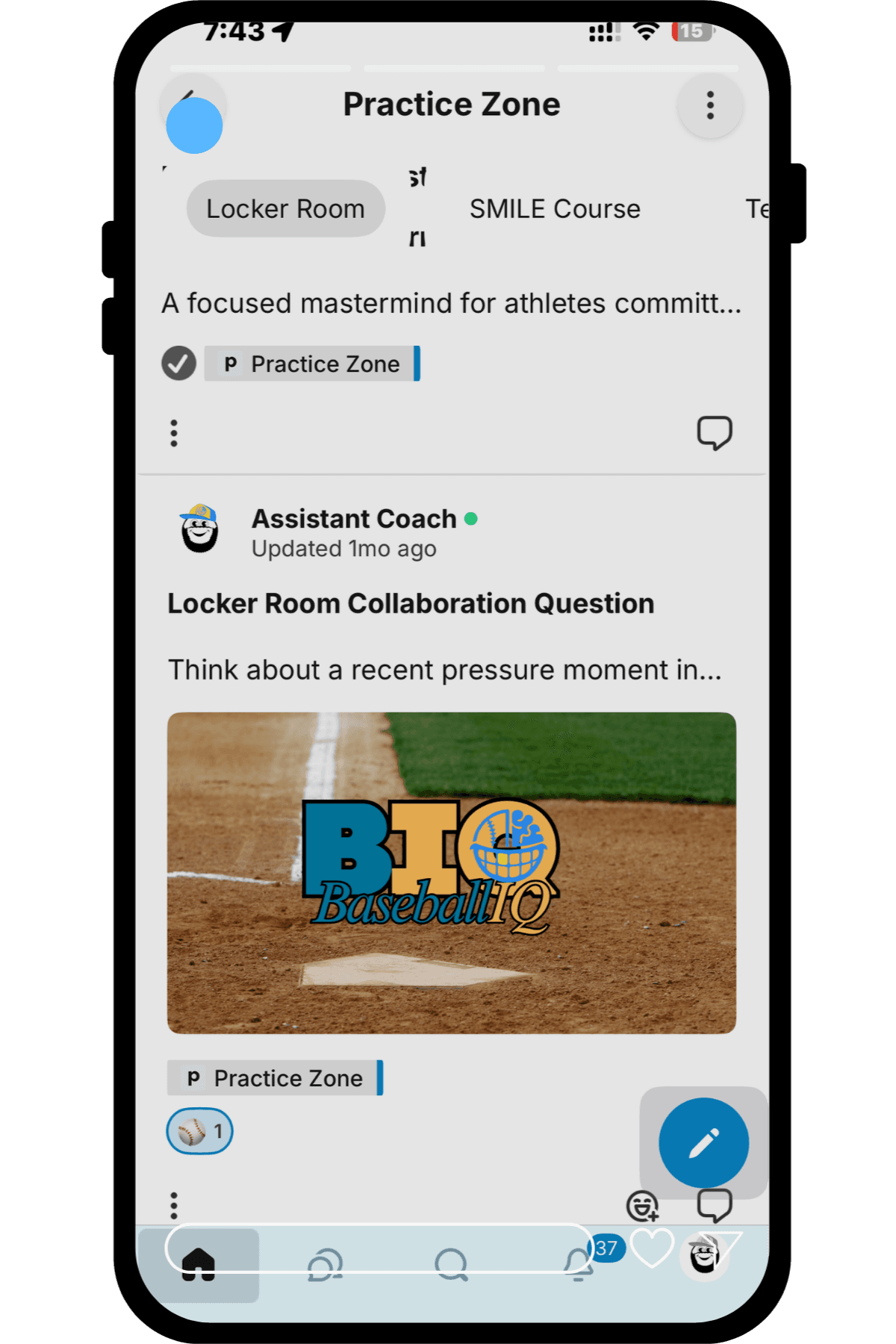 Baseball IQ assessment screen